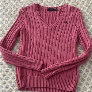 Polo by Ralph Lauren Women's V-Neck Pink Sweater
